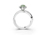 White gold Fancy Green Marquise  Cut Halo Split Shank Prong Setting Ring_51