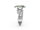 White gold Fancy Green Marquise  Cut Halo Split Shank Prong Setting Ring_62