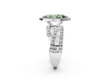 White gold Fancy Green Marquise  Cut Halo Split Shank Prong Setting Ring_62