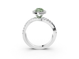 White gold Fancy Green Marquise  Cut Halo Split Shank Prong Setting Ring_63