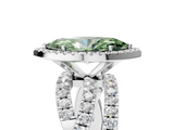White gold Fancy Green Marquise  Cut Halo Split Shank Prong Setting Ring_66
