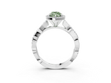 White gold Fancy Green Marquise  Cut Halo Twisted Band Four-Prong Ring_39