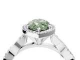 White gold Fancy Green Marquise  Cut Halo Twisted Band Four-Prong Ring_40