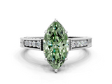White gold Fancy Green Marquise  Cut Milgrain Channel Set Engagement Ring with Solitaire Prong Setting_48