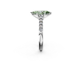 White gold Fancy Green Marquise  Cut Pavé Band Solitaire Ring with Four-Prong Setting_44