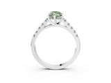 White gold Fancy Green Marquise  Cut Pavé Band Solitaire Ring with Four-Prong Setting_45