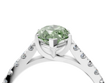 White gold Fancy Green Marquise  Cut Pavé Band Solitaire Ring with Four-Prong Setting_46