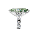 White gold Fancy Green Marquise  Cut Pavé Band Solitaire Ring with Four-Prong Setting_47