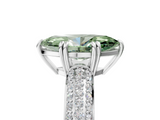 White gold Fancy Green Marquise  Cut Pave Diamond Engagement Ring with Channel Set Band and Four-Prong Setting_25