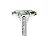 White gold Fancy Green Marquise Cut Solitaire Cathedral Diamond Engagement Ring with Channel-Set Band and Four-Prong Setting_20