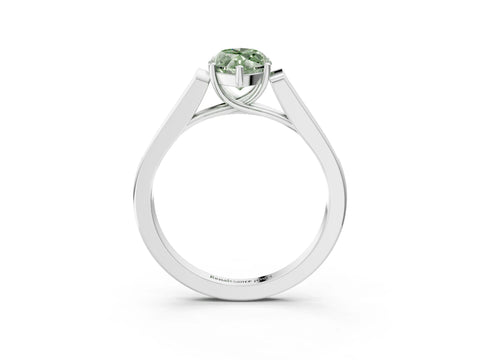 White gold Fancy Green Marquise Cut Solitaire Cathedral Diamond Engagement Ring with Channel-Set Band and Four-Prong Setting_6