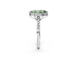 White gold Fancy Green Marquise Cut Solitaire Diamond Engagement Ring with Pavé Band and Six-Prong Setting_26