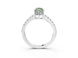 White gold Fancy Green Marquise Cut Solitaire Diamond Engagement Ring with Pavé Band and Six-Prong Setting_27