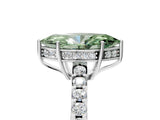 White gold Fancy Green Marquise Cut Solitaire Diamond Engagement Ring with Pavé Band and Six-Prong Setting_29