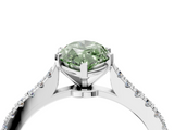 White gold Fancy Green Marquise  Cut Solitaire Diamond Engagement Ring with Pave Band and Four-Prong Setting_162
