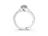 White gold Fancy Green Marquise  Cut Solitaire Diamond Engagement Ring with Pave Band and Four-Prong Setting_167