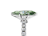 White gold Fancy Green Marquise  Cut Solitaire Diamond Engagement Ring with Pave Band and Four-Prong Setting_169