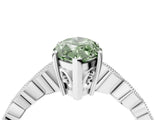 White gold Fancy Green Marquise Cut Solitaire Diamond Ring with Infinity Twist Band and Four-Prong Setting_16