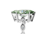 White gold Fancy Green Marquise Cut Solitaire Diamond Ring with Infinity Twist Band and Four-Prong Setting_17