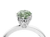 White gold Fancy Green Marquise Cut Solitaire Diamond Ring with Prong Setting and Plain Band_16
