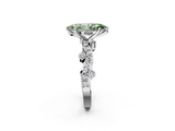White gold Fancy Green Marquise  Cut Solitaire Diamond Twisted Band with Pave Setting_46