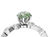 White gold Fancy Green Marquise  Cut Solitaire Diamond Twisted Band with Pave Setting_48