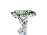 White gold Fancy Green Marquise  Cut Solitaire Diamond Twisted Band with Pave Setting_53