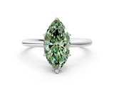 White gold Fancy Green Marquise  Cut Solitaire Engagement Ring with Four-Prong Setting and Classic Band_36