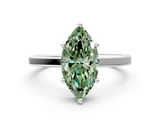 White gold Fancy Green Marquise  Cut Solitaire Engagement Ring with Four-Prong Setting on a Classic Band_20