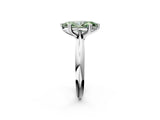White gold Fancy Green Marquise  Cut Solitaire Engagement Ring with Tapered Band and Four-Prong Setting 3