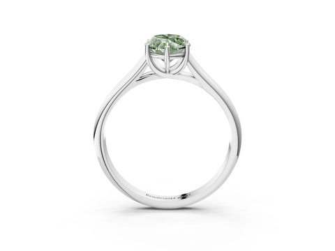 White gold Fancy Green Marquise Cut Solitaire Engagement Ring with Tapered Band and Four-Prong Setting_18