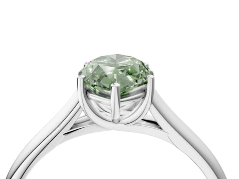 White gold Fancy Green Marquise Cut Solitaire Engagement Ring with Tapered Band and Four-Prong Setting_19