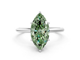 White gold Fancy Green Marquise  Cut Solitaire Engagement Ring with Thin Band and Four-Prong Setting_3