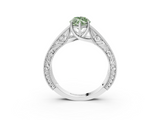 White gold Fancy Green Marquise  Cut Solitaire Engraved Band with Four-Prong Setting_65