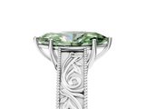 White gold Fancy Green Marquise  Cut Solitaire Engraved Band with Four-Prong Setting_67