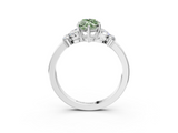 White gold Fancy Green Marquise  Cut Solitaire Floral Diamond Ring with Four-Prong Setting_57