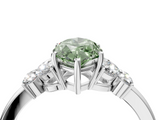 White gold Fancy Green Marquise  Cut Solitaire Floral Diamond Ring with Four-Prong Setting_58