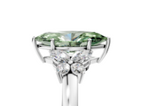 White gold Fancy Green Marquise  Cut Solitaire Floral Diamond Ring with Four-Prong Setting_59