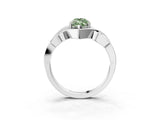 White gold Fancy Green Marquise Cut Solitaire Intertwined Band Prong Setting Ring_3