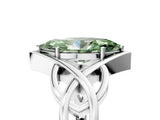 White gold Fancy Green Marquise Cut Solitaire Intertwined Band Prong Setting Ring_5
