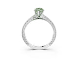 White gold Fancy Green Marquise Cut Solitaire Milgrain Engraved Band with Four-Prong Setting_15