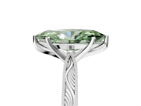 White gold Fancy Green Marquise Cut Solitaire Milgrain Engraved Band with Four-Prong Setting_17