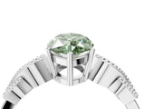 White gold Fancy Green Marquise Cut Solitaire Milgrain Leaf Band with Prong Setting_16