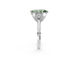 White gold Fancy Green Marquise Cut Solitaire Split Shank Pave Diamond Engagement Ring with Four-Prong Setting_26