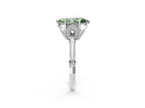 White gold Fancy Green Marquise Cut Solitaire Split Shank Pave Diamond Engagement Ring with Four-Prong Setting_2