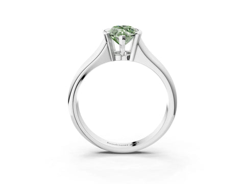 White gold Fancy Green Marquise Cut Solitaire Tension Set Diamond Ring with Split Shank Band_27