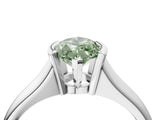 White gold Fancy Green Marquise Cut Solitaire Tension Set Diamond Ring with Split Shank Band_28
