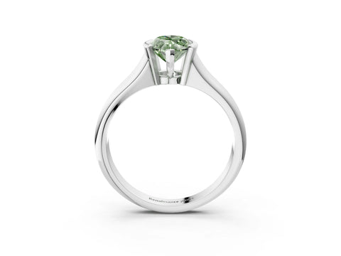 White gold Fancy Green Marquise Cut Solitaire Tension Set Diamond Ring with Split Shank Band_3
