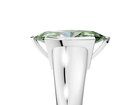 White gold Fancy Green Marquise Cut Solitaire Tension Set Diamond Ring with Split Shank Band_5