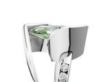 White gold Fancy Green Marquise Cut Solitaire Tension-Set Diamond Split Shank Ring_5